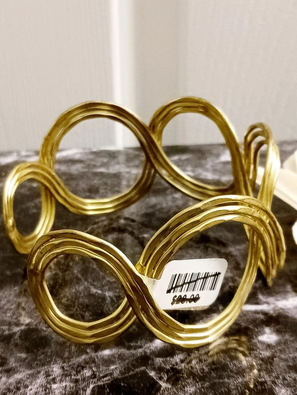 Gold-Tone Decorative Arm Cuff - Elegant Statement Accessory